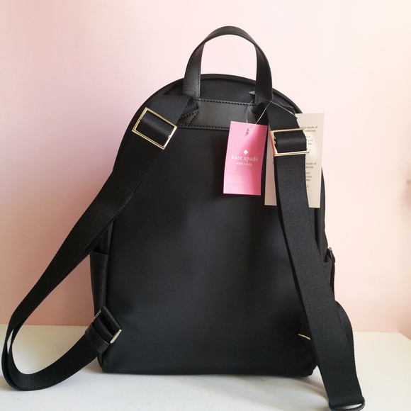 NEW Kate Spade Chelsea Nylon Medium Backpack Black WKR00556 $299 - Picture 3 of 5